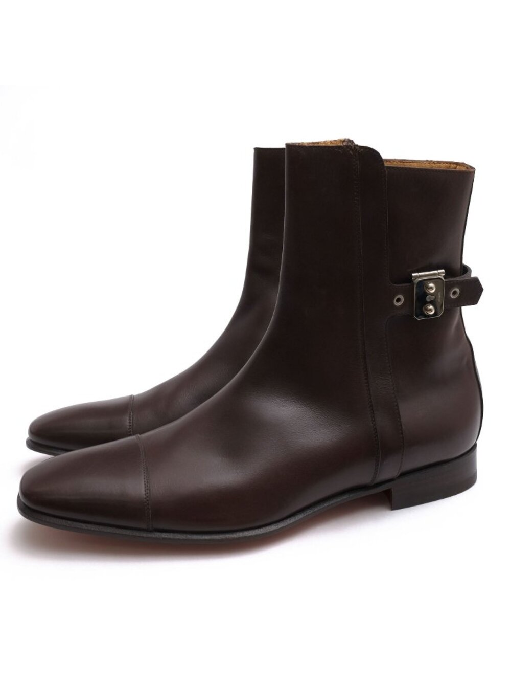 Hermes Jodhpur Boots Shoes Leather Dark Brown Sole